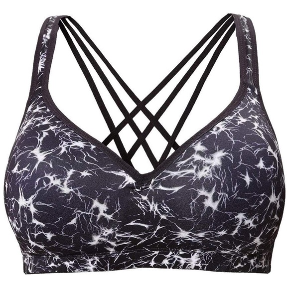 attraco Other - New Strappy Mid Support Sports Bra Yoga Gym Large